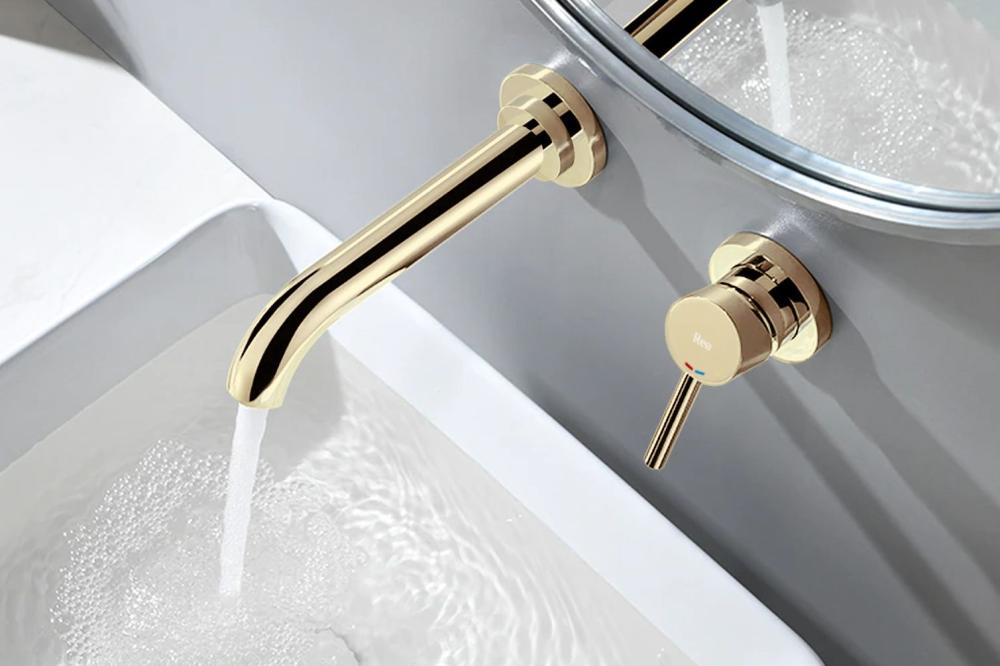 Lingo bright gold concealed faucet